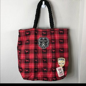 VS Victoria's Secret Dog Pink Lumberjack Tote